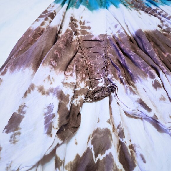 Baba Indian Handcrafted Tie-Dye Maxi Skirt | Tulip Hem & Boho Style | Size M - Picture 9 of 13